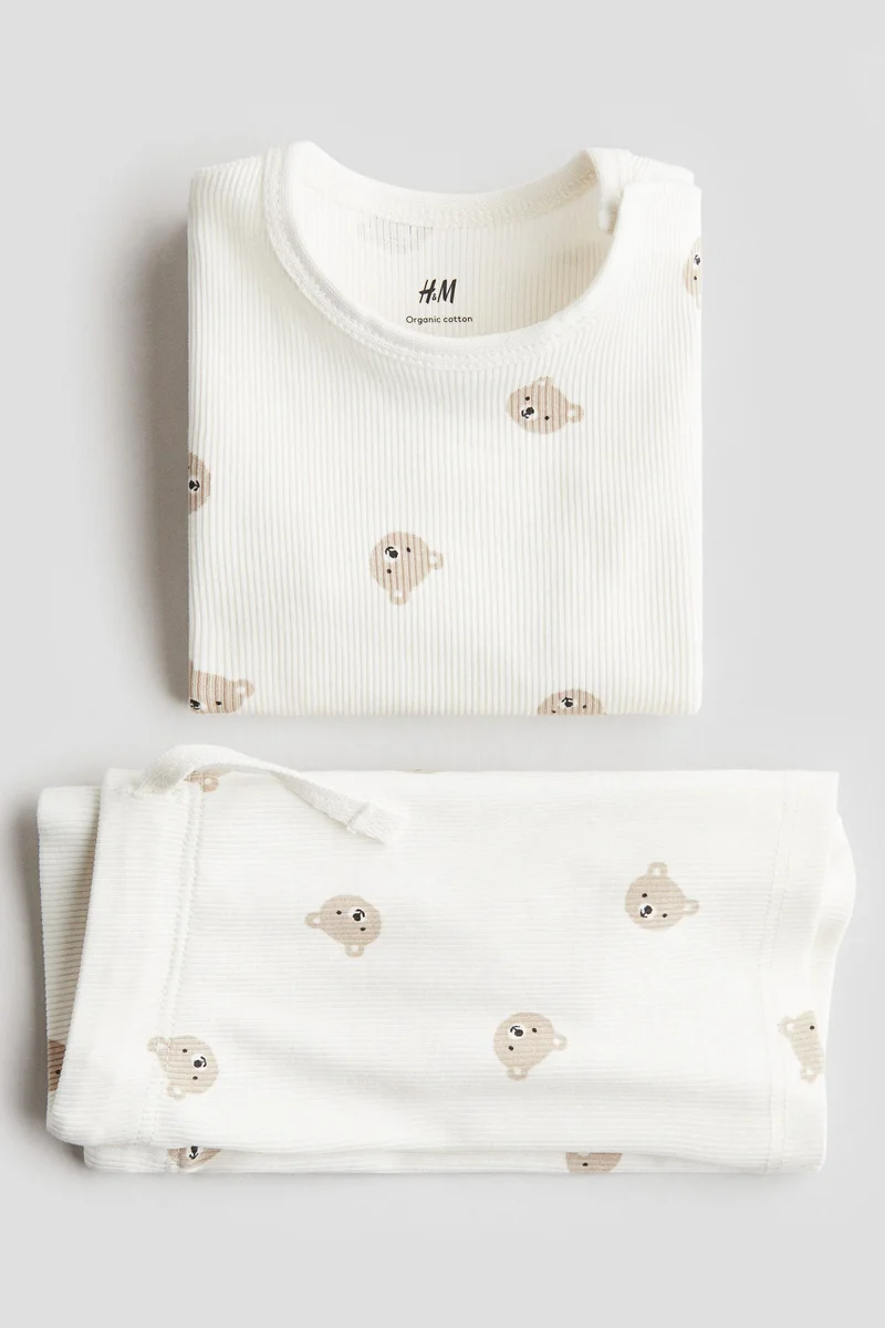 اتش اند ام طقم ملابس قطني - عبوة من قطعتين