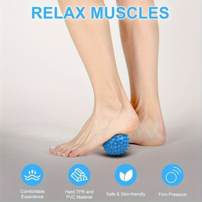 زوج من كرات massage الللياقة البدنية واليوغا باللون الأزرق لتحرير الليف العضلي وإرخاء العضلات العميقة ونقاط الزناد - Image 4