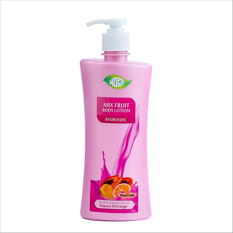 Meghdoot Natural Mix Fruit Intense Hydrating Body Lotion Enriched With Extracts of Papaya Orange for Pigmentation and Dry Skin Soft and Glowing Skin 500ml Pack of 1 - Image 2