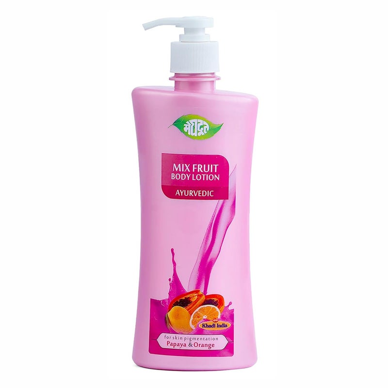 Meghdoot Natural Mix Fruit Intense Hydrating Body Lotion Enriched With Extracts of Papaya Orange for Pigmentation and Dry Skin Soft and Glowing Skin 500ml Pack of 1 - Image 1