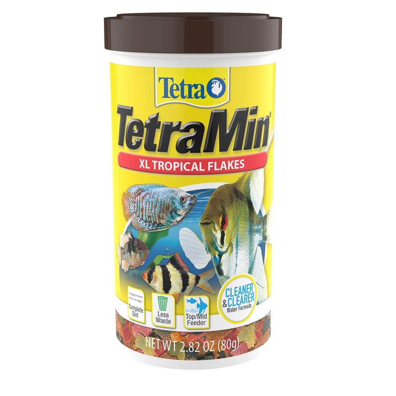 Tetra TetraMin XL Tropical Flakes 2.82 Ounces, Large Flakes, Nutritionally Balanced Fish Food, Tetra TetraMin Large Tropical Fish Flake Food, 2.82 oz - Image 1