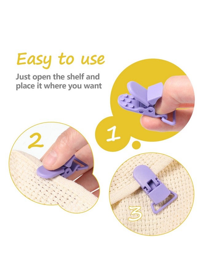 Nuanchu 60 Pieces Pacifier Clips Holders Plastic Suspender Clips for Pacifiers for DIY Teething Toys Baby Blankets Bib,12 Colors - Image 3