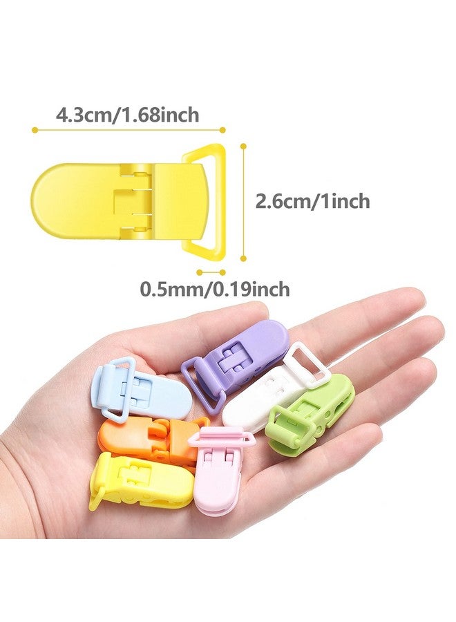 Nuanchu 60 Pieces Pacifier Clips Holders Plastic Suspender Clips for Pacifiers for DIY Teething Toys Baby Blankets Bib,12 Colors - Image 1