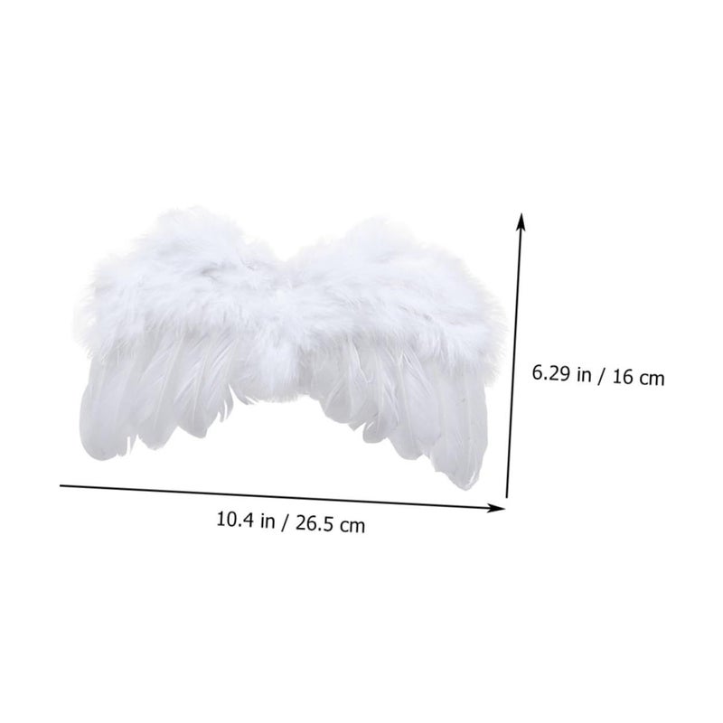 Newborn Photography Headband Angel Wings Prop Set White - Image 3