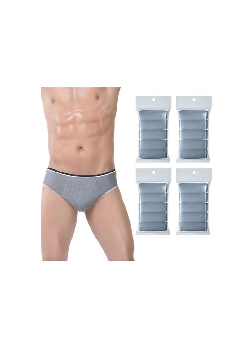 Excefore - 20 Packs Mens Cotton Disposable Underwear Panties Portable Briefs for Travel Fitness Hotel Spa Hospital Stays (XXL) - Image 1