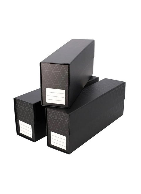 BCW QuickFold Card Boxes for Graded Cards - Black | Magnetic Closure Card Storage Box | Holds 50 Slabs for Graded Cards Each | Compatible with PSA, BGS, SGC | Easy to Assemble (3 Pack)