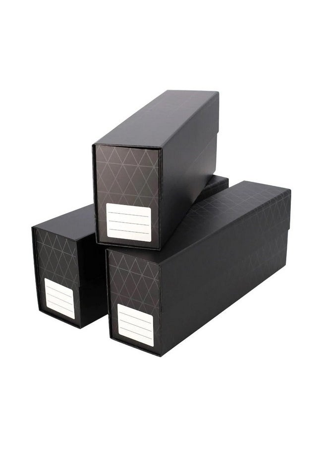 BCW BCW QuickFold Card Boxes for Graded Cards - Black | Magnetic Closure Card Storage Box | Holds 50 Slabs for Graded Cards Each | Compatible with PSA, BGS, SGC | Easy to Assemble (3 Pack)  - Image 1