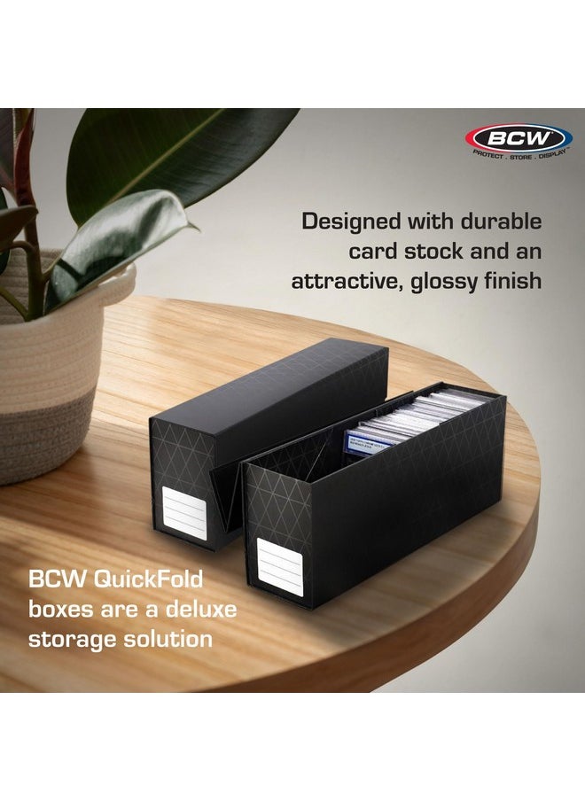 BCW BCW QuickFold Card Boxes for Graded Cards - Black | Magnetic Closure Card Storage Box | Holds 50 Slabs for Graded Cards Each | Compatible with PSA, BGS, SGC | Easy to Assemble (3 Pack)  - Image 4