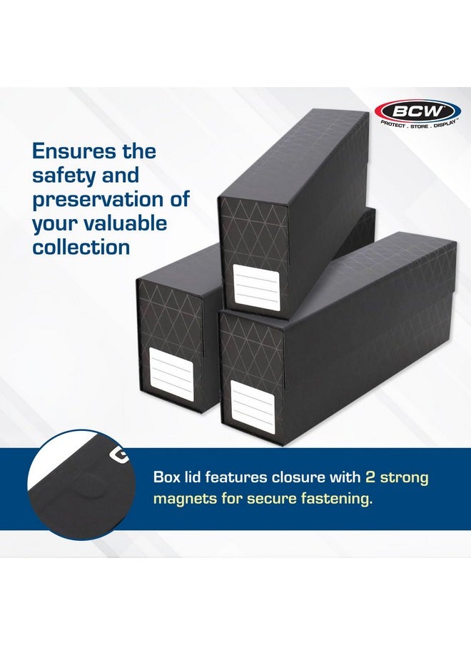 BCW BCW QuickFold Card Boxes for Graded Cards - Black | Magnetic Closure Card Storage Box | Holds 50 Slabs for Graded Cards Each | Compatible with PSA, BGS, SGC | Easy to Assemble (3 Pack)  - Image 5