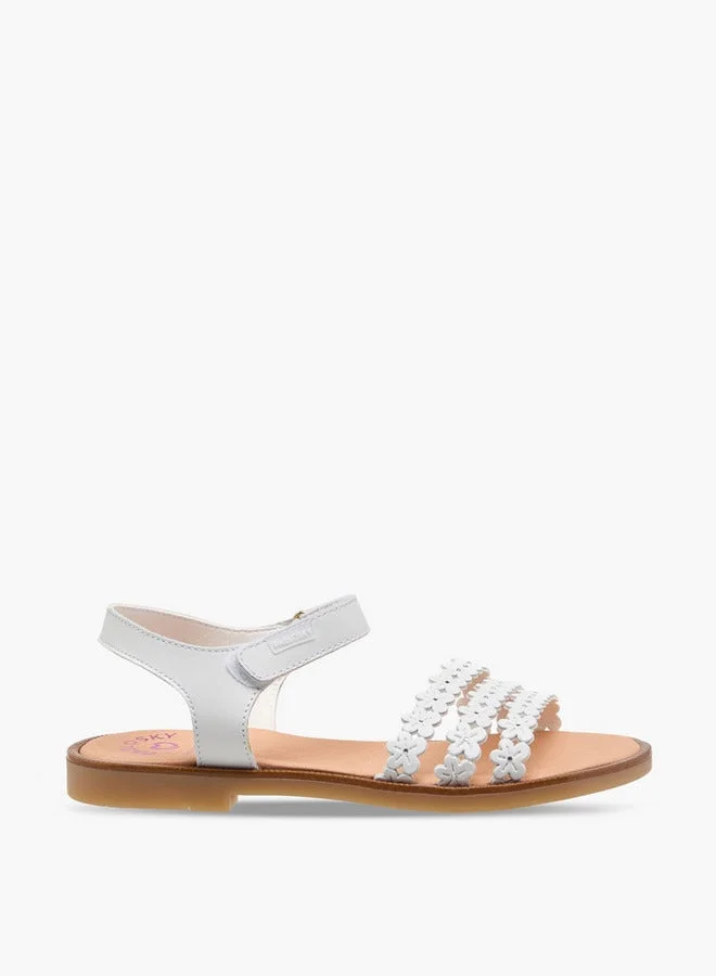 Pablosky Girls Floral Strap Hook & Loop Sandals