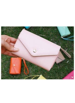 Rubik Women PU Leather Zipper Wallet Multi-layer Coin Purse (Pink)  - Image 2
