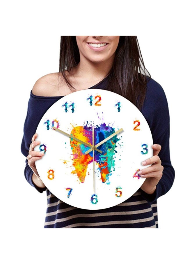 Generic - The Geeky Days Watercolour Tooth Painting Print Wall Clock Medical Dental Clinic Wall Art Non Ticking Wall Watch Orthodontist Dentist Gift Idea - Image 1