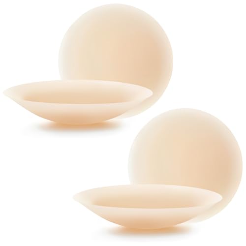 Bontierie Go Braless Body Grippy-not-sticky Seamless 2 Pairs Nipple Covers Ultra-Thin Non-Adhesive Reusable Pasties Creme - Image 1