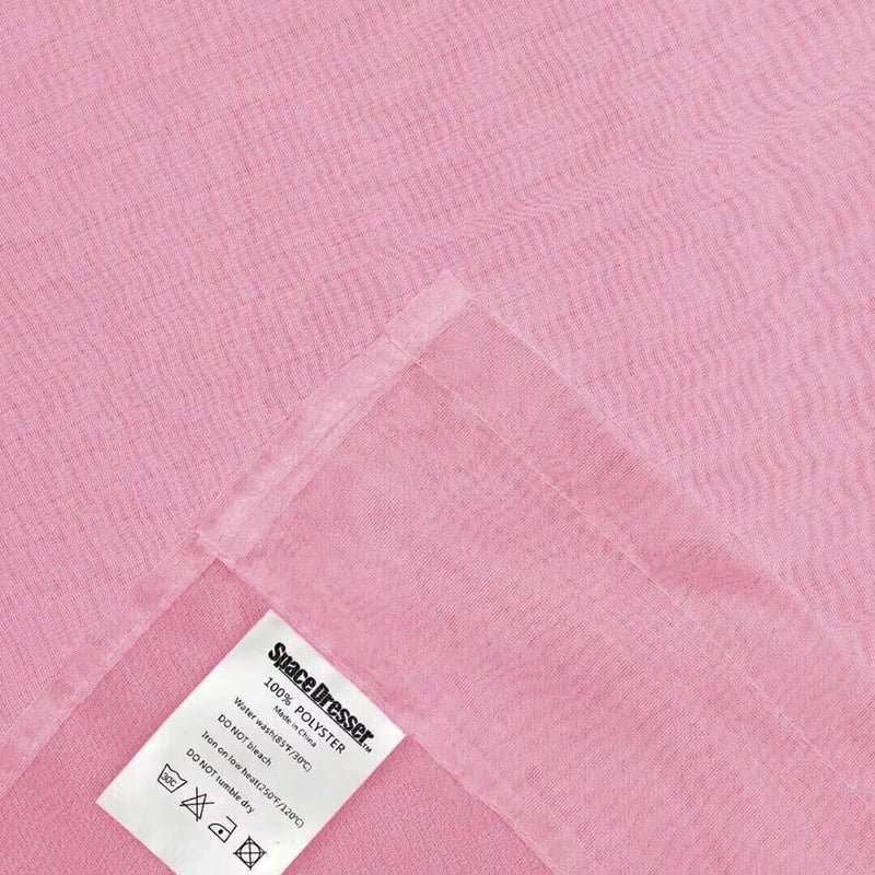 SpaceDresser Sheer Voile Window Treatment Rod Pocket Curtain Panels for Kitchen Bedroom Living Room Drapes Sunlight Filtering Privacy Semi Home Decor Assorted (Light Pink, 52 W x 84 L) - Image 5