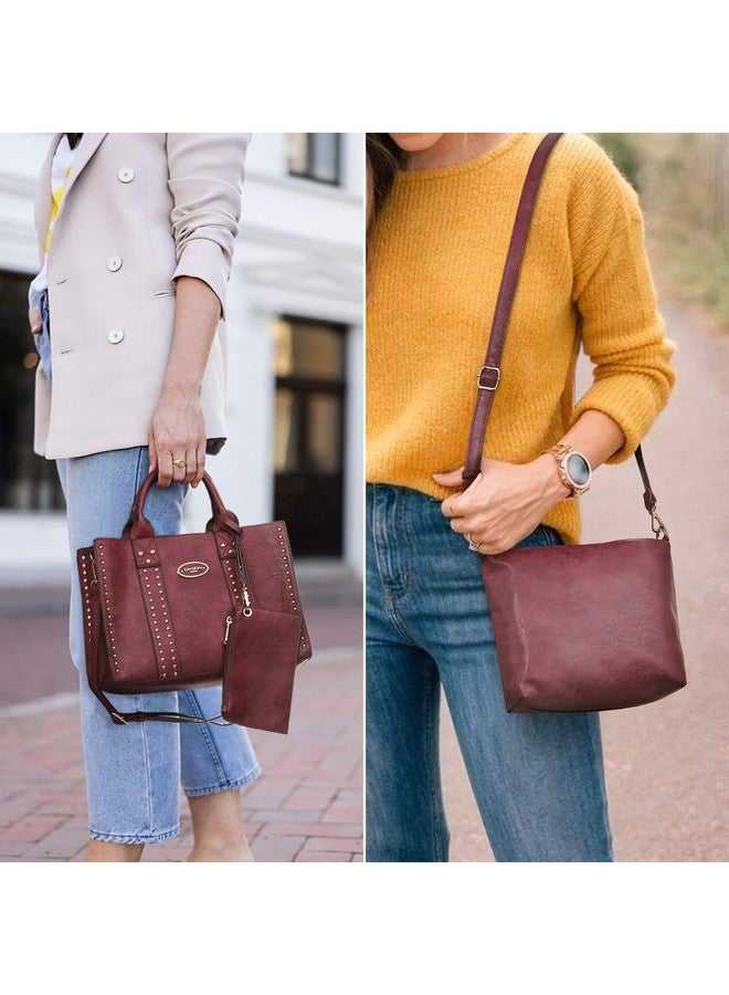 DASEIN Purses Handbags For Women Tote Bags Wallet Set Top Handle Satchel Shoulder Bags Hobo Bag 3Pcs - Image 2