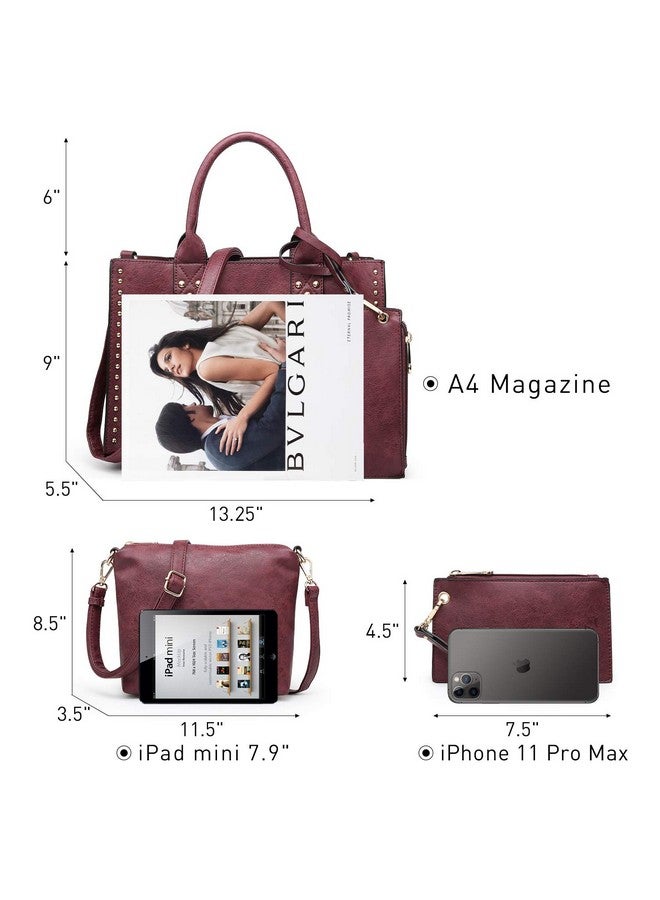 DASEIN Purses Handbags For Women Tote Bags Wallet Set Top Handle Satchel Shoulder Bags Hobo Bag 3Pcs - Image 4