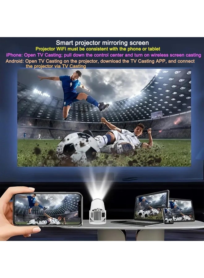 Touch HY300 Mini Portable Projector with WIFI6, Bluetooth, 4K 1080P Support, 180° Rotatable, Auto Keystone , 1GB ram,8GB Rom - Image 2