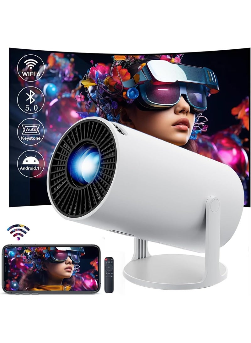 Touch HY300 Mini Portable Projector with WIFI6, Bluetooth, 4K 1080P Support, 180° Rotatable, Auto Keystone , 1GB ram,8GB Rom - Image 1
