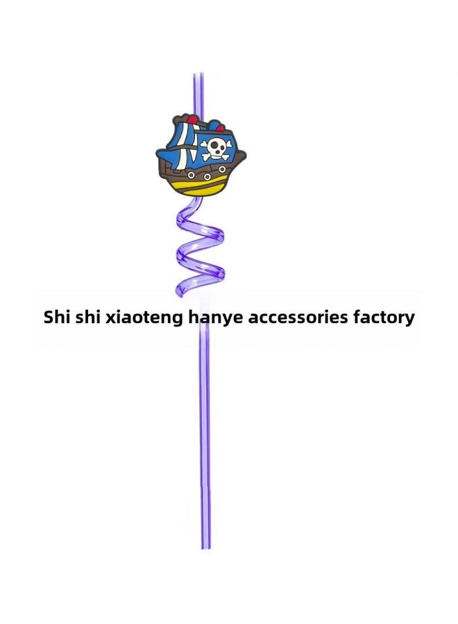 New Spiral Shape Color Straw Pirate Ship Accessories Detachable Factory Direct Cross-border For Wholesale-Color:SPR-4 - Image 1