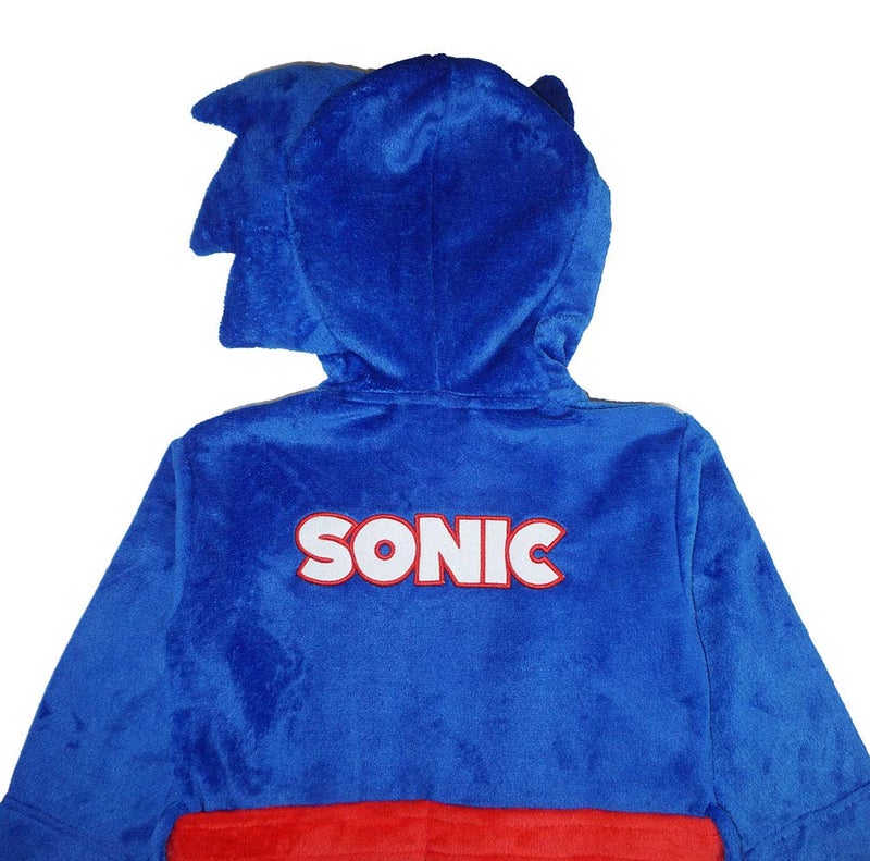 Sonic The Hedgehog Boy's Costume Plush Fleece Robe, Sonic Blue, 10/12 - Image 5
