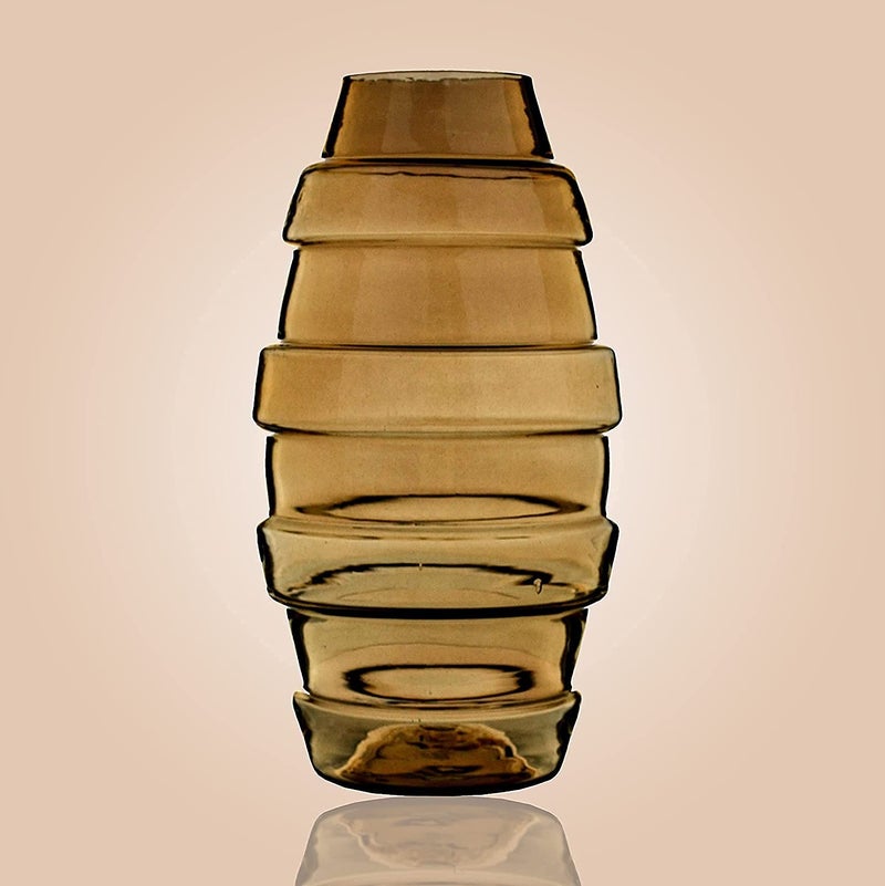 DECENT GLASS Luster Flower Vase Amber