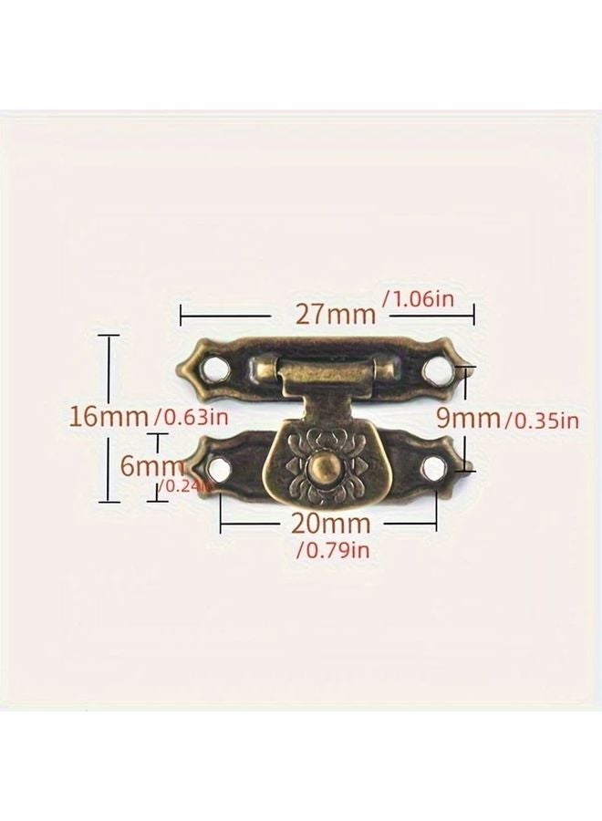 Golden Floral Metal Hasp Latch Locks Vintage Decorative Clasps for Small Wooden Gift Boxes - Image 3