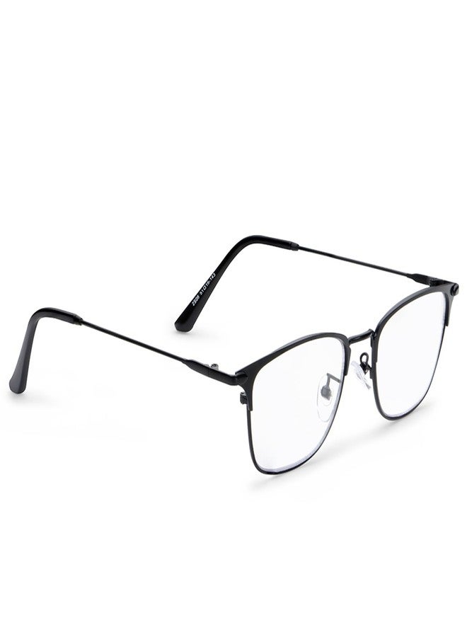 AEC Focus4 Progressive Unisex Reading Glasses | Full Rim Rectangular Metal Frame | Anti-Blue Light Multifocal Eyewear | Includes Hard Case & Cleaning Cloth (Black, +3.00) - Image 5