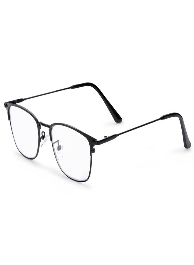 AEC Focus4 Progressive Unisex Reading Glasses | Full Rim Rectangular Metal Frame | Anti-Blue Light Multifocal Eyewear | Includes Hard Case & Cleaning Cloth (Black, +3.00) - Image 1