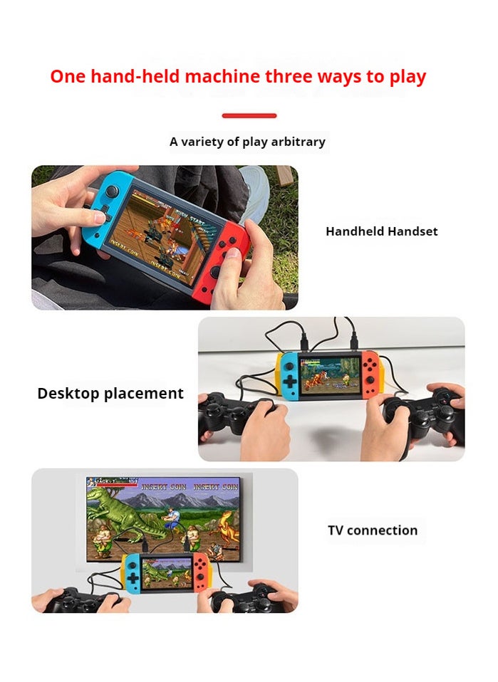 Powkiddy - X51 Handheld Game Console Retro Video Game Console Built-in 5700 Games, 5-inch Linux Open Source Game Console Portable Gaming Console for Gameboy 64G (Reddish-blue) - Image 1