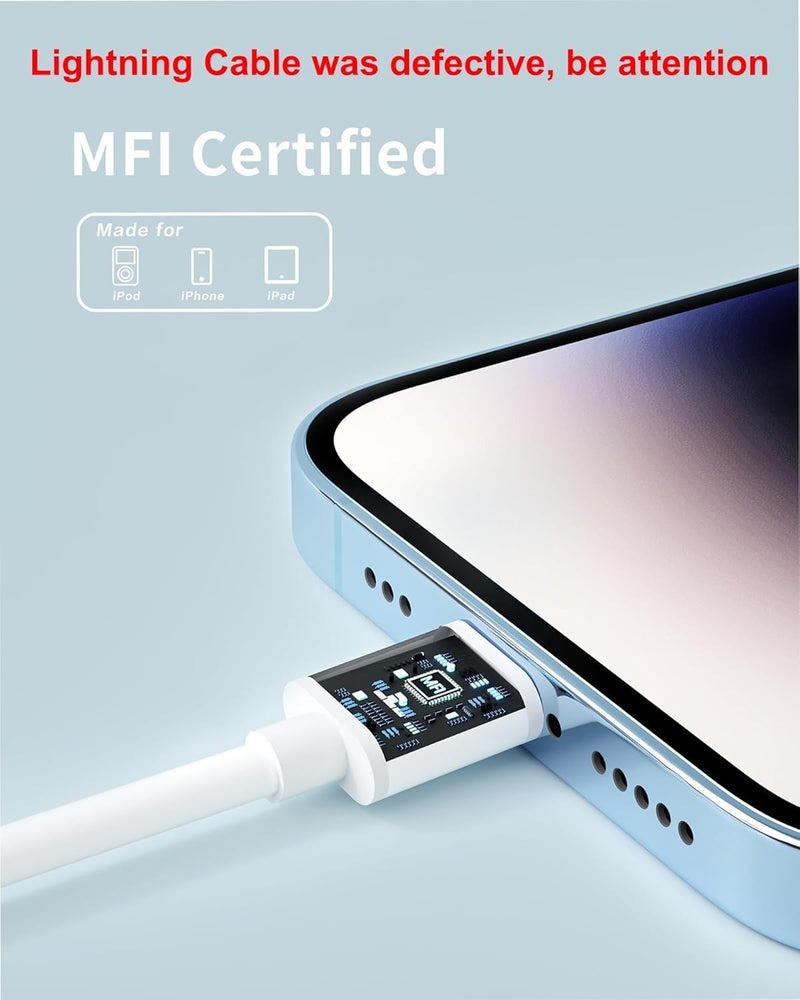 في اتش بي دبليو شاحن لأجهزة آيفون، قابل للشحن بسرعة 20 واط عبر منفذ USB-C وكابل Lightning بطول 2 متر، مناسب لأجهزة آيفون 14، 13، 12، 11 Pro Max، XR، XS، X، وأجهزة الآيباد. - Image 3