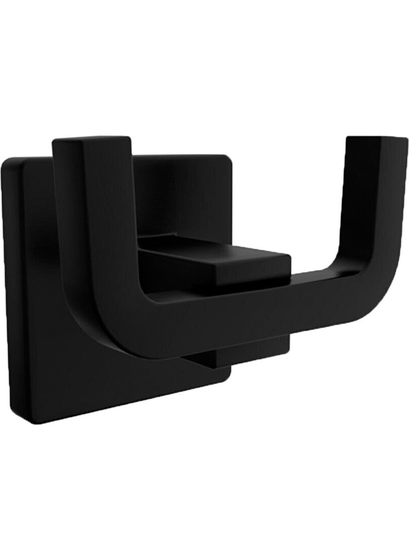 Fndhome - Black Square Coverless Toilet Paper Holder, 2 Bathrobe Hangers, Solo Towel Holder, Toothbrush Holder 6 Piece Set - Image 1