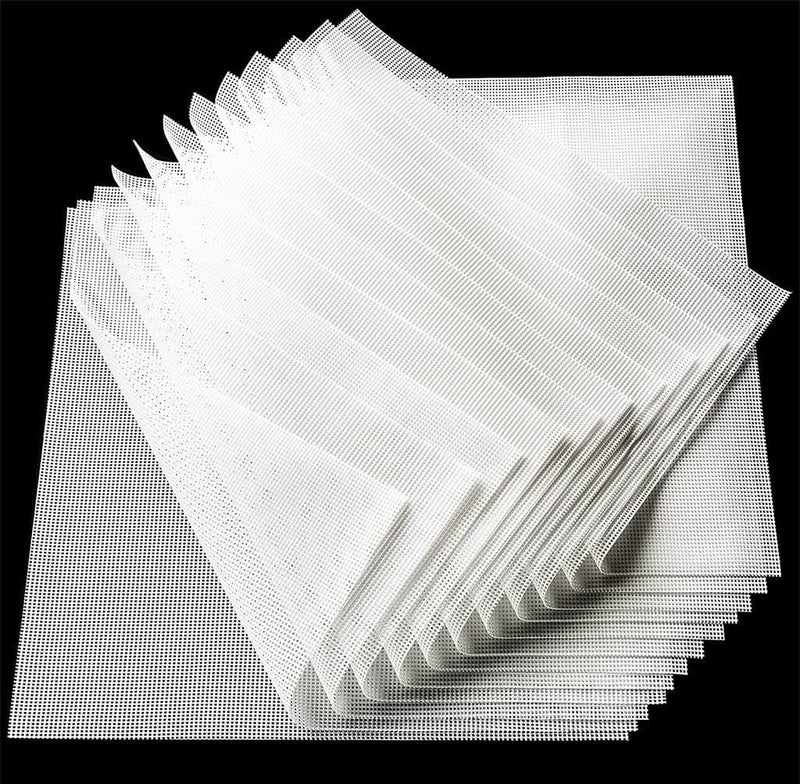 Luckam Silicone Dehydrator Sheets, 8 Pack Premium Non Stick Silicone Mesh for Fruit Dehydrator, Dehydrator Tray Liner Reusable, Dehydrator Accessories, White, 40 x 43 cm - Image 1