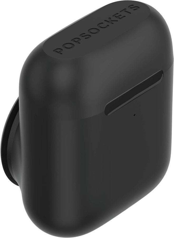 PopSockets PopGrip Headphone Case Compatible with AirPods: Swappable Grip and AirPods Holder for Phones and Tablets - Black - Image 1