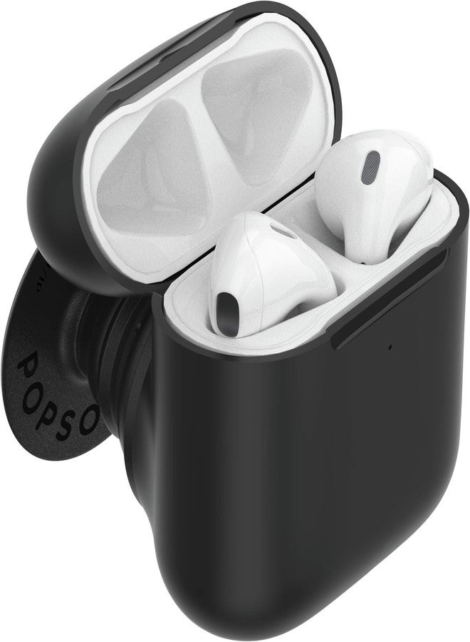 PopSockets PopGrip Headphone Case Compatible with AirPods: Swappable Grip and AirPods Holder for Phones and Tablets - Black - Image 2