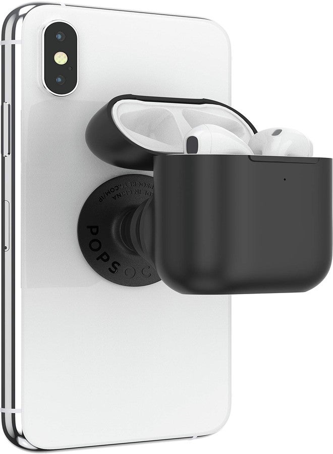 PopSockets PopGrip Headphone Case Compatible with AirPods: Swappable Grip and AirPods Holder for Phones and Tablets - Black - Image 5