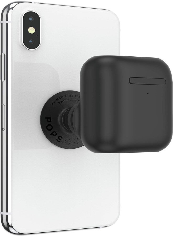 PopSockets PopGrip Headphone Case Compatible with AirPods: Swappable Grip and AirPods Holder for Phones and Tablets - Black - Image 4