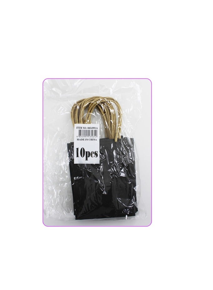 PARTY FUN Paper Gift Bag 10Pcs Pkt 12x6x15Cm Black Color  - Image 2