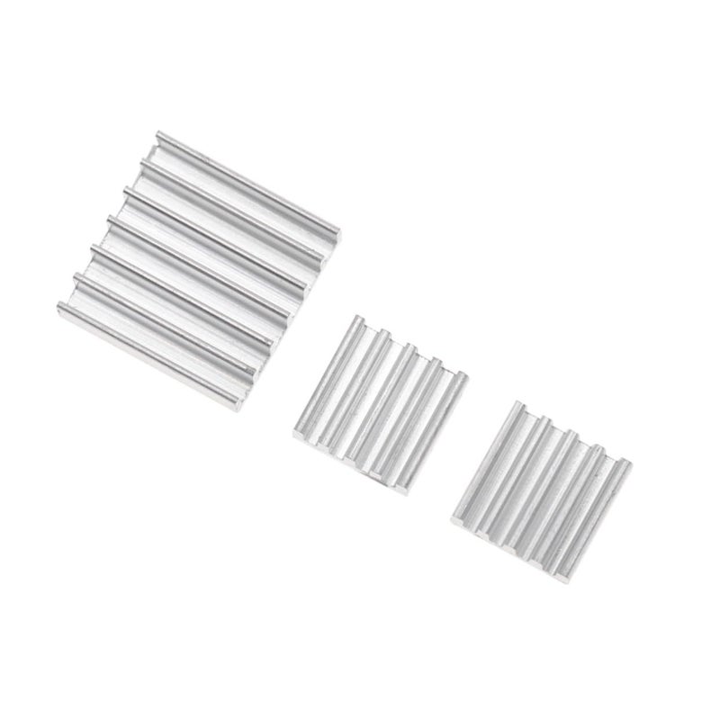 Aluminum Heat Sink Kit 3 Pcs with Thermal Adhesive Tape for Raspberry Pi Electronics Cooling - Image 2