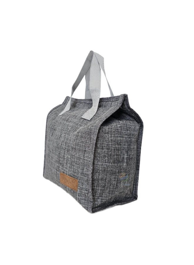 Insulated Lunch Tote Bag – Reusable Cooler Bag with Leakproof Interior, Large Capacity, Thermal Food Storage for Office, School, Picnic and Travel (Grey) - Image 3