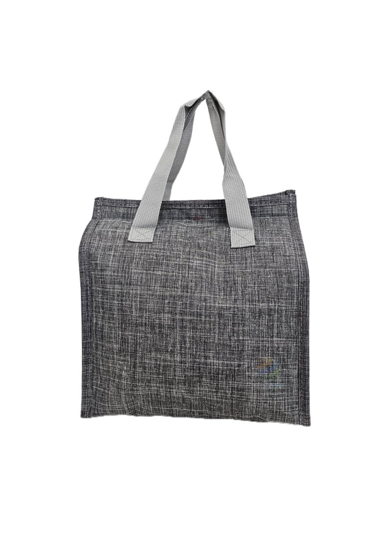 Insulated Lunch Tote Bag – Reusable Cooler Bag with Leakproof Interior, Large Capacity, Thermal Food Storage for Office, School, Picnic and Travel (Grey) - Image 5