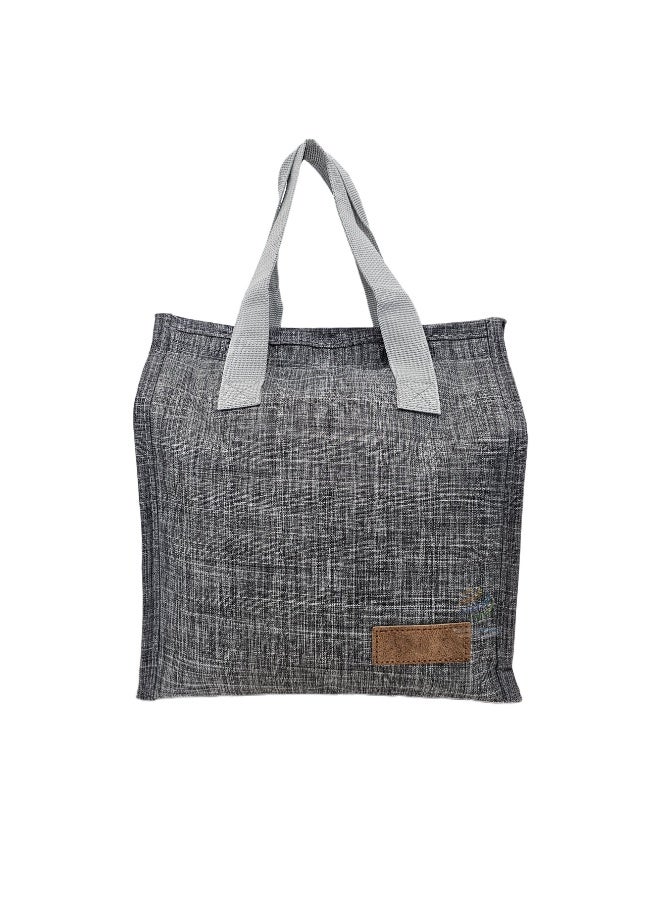 Insulated Lunch Tote Bag – Reusable Cooler Bag with Leakproof Interior, Large Capacity, Thermal Food Storage for Office, School, Picnic and Travel (Grey) - Image 2