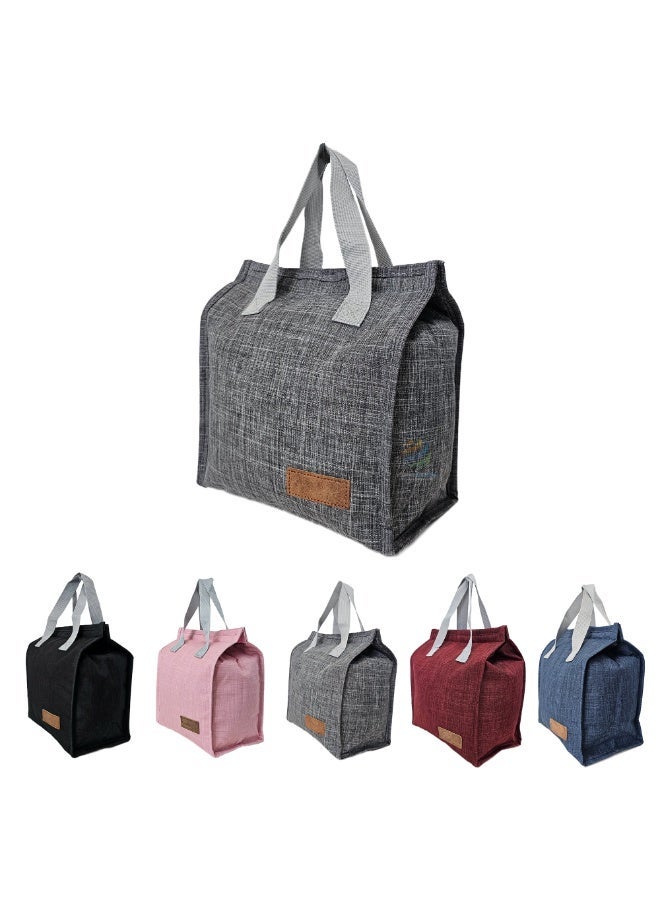 Insulated Lunch Tote Bag – Reusable Cooler Bag with Leakproof Interior, Large Capacity, Thermal Food Storage for Office, School, Picnic and Travel (Grey) - Image 1