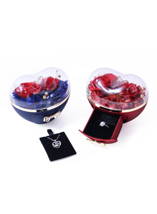 Preserved Real Red Rose in Heart Glass Display Case - Eternal Rose Gift Box for Women, Wife, Girlfriend, Mom - Valentine's, Anniversary, Birthday Keepsake - Image 2