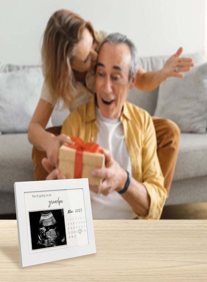 HAMUIERS إعلان حمل من هامويرز للجد، إطار صورة سونار، لافتة إعلان مولود، أفكار مفاجئة للكشف عن جنس المولود للجد، إطار تذكاري للموجات فوق الصوتية، هدايا للجد لأول مرة، أبيض - Image 3