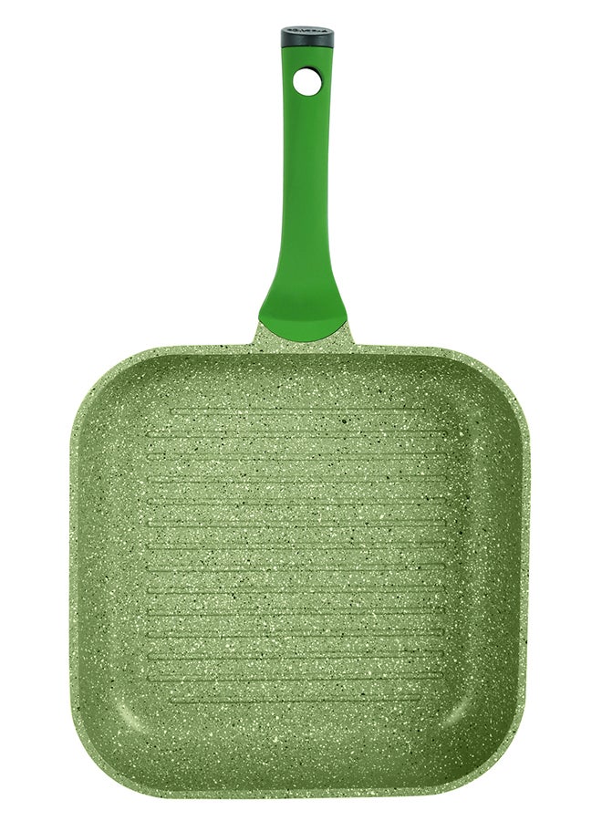 Prestige Granite Non-Stick Aluminium Square Grill Pan Green 28cm - Image 1