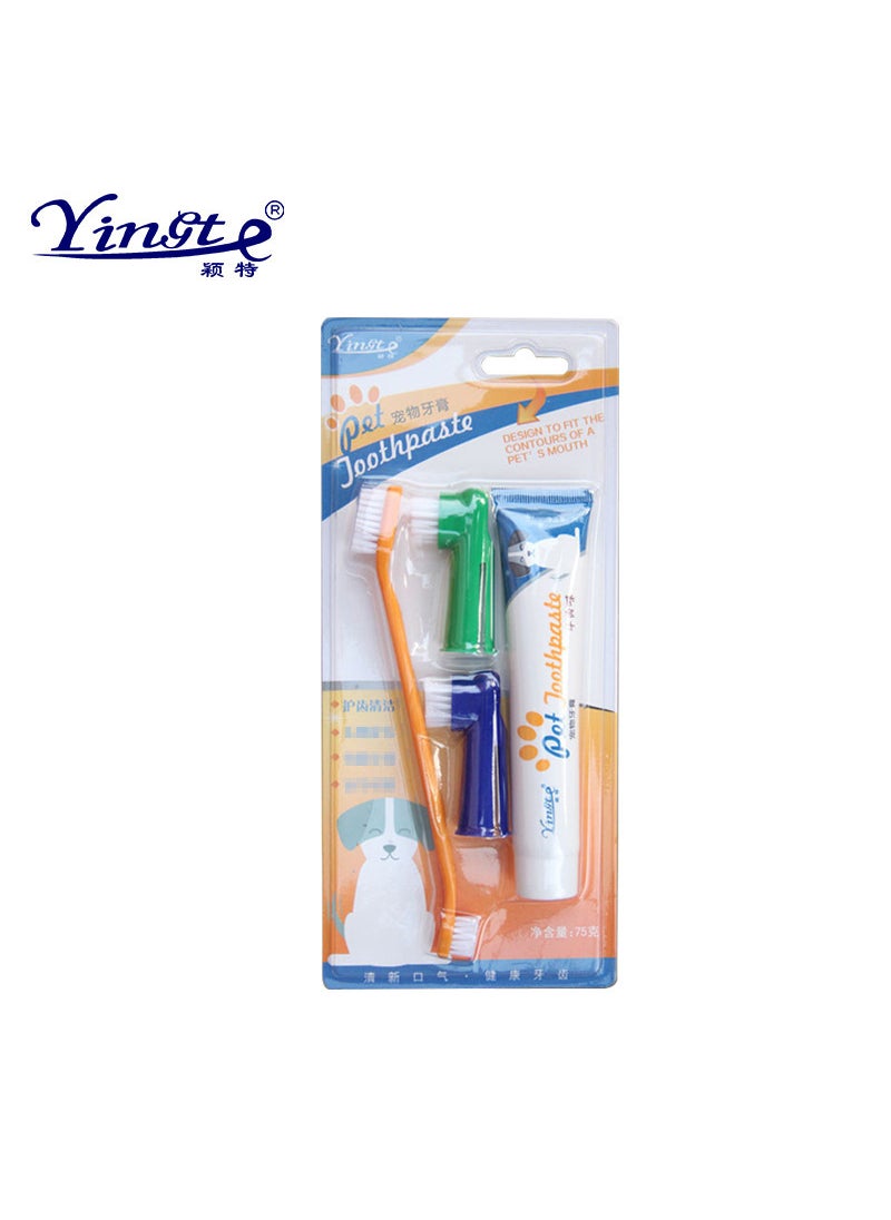 Generic Dog Dental Care Kit Toothpaste  Toothbrush Set Beef flavor (more than 30 4.7 yuan) 