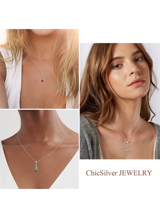 ChicSilver 925 Sterling Silver Triquetra Necklace For Women Purple Amethyst February Birthstone Heart Celtic Knot Pendant Necklace 18 Inch Chain - Image 2