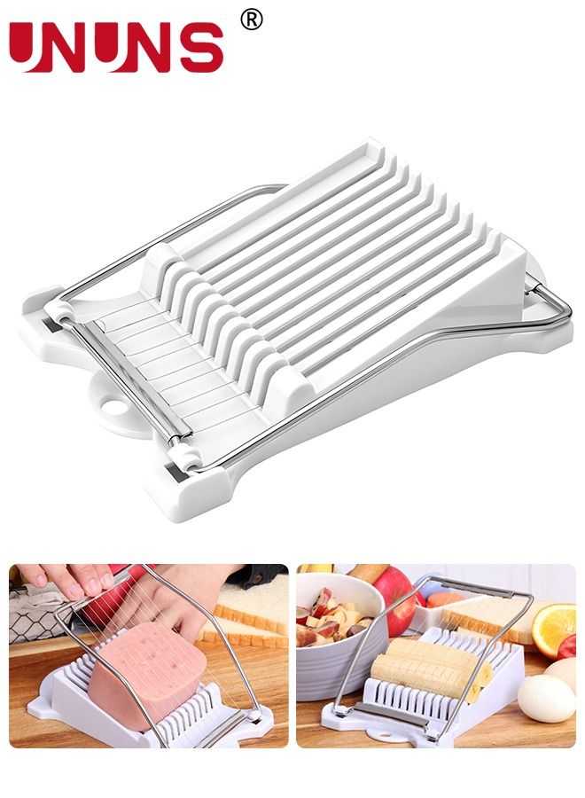 UNUNS Egg Slicer,Luncheon Meat Slicer,Cuts 11 Slices,Stainless Steel Wires,Boiled Egg Fruit Soft Cheese Slicer Cutter - Image 1