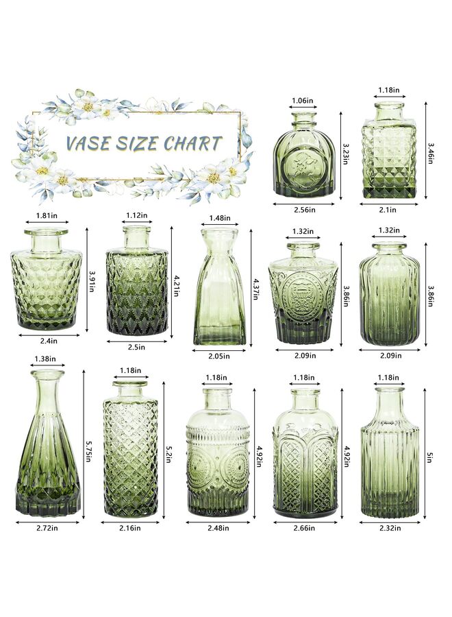 يُسلِّم مجموعة من 12 مزهرية زجاجية صغيرة داكنة اللون، مثالية لتزيين الطاولات. - Image 2