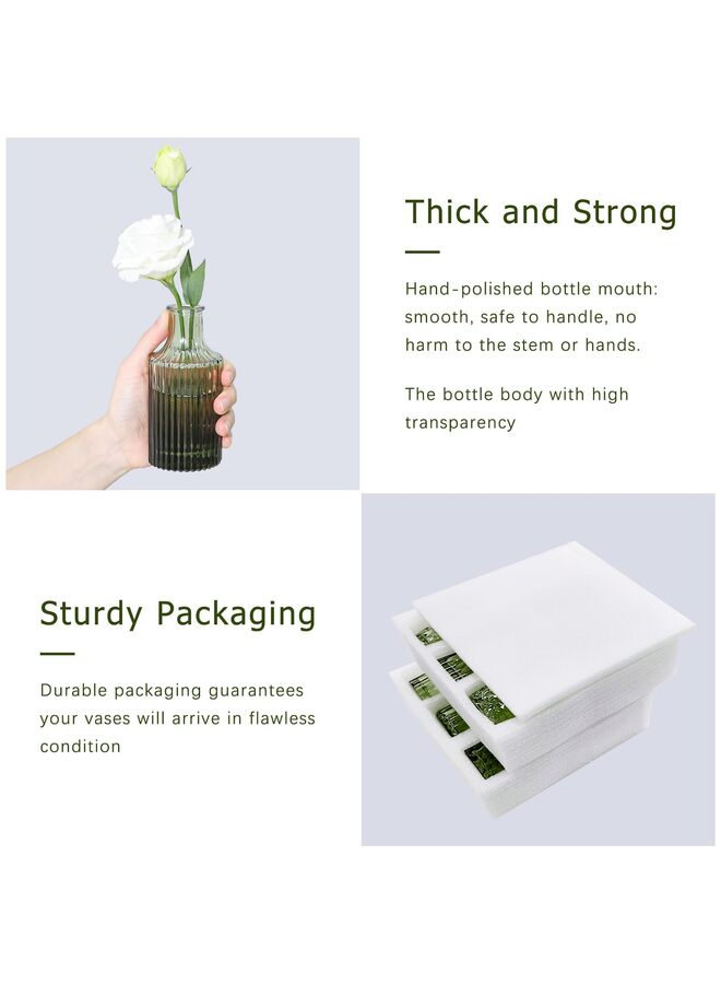 يُسلِّم مجموعة من 12 مزهرية زجاجية صغيرة داكنة اللون، مثالية لتزيين الطاولات. - Image 3